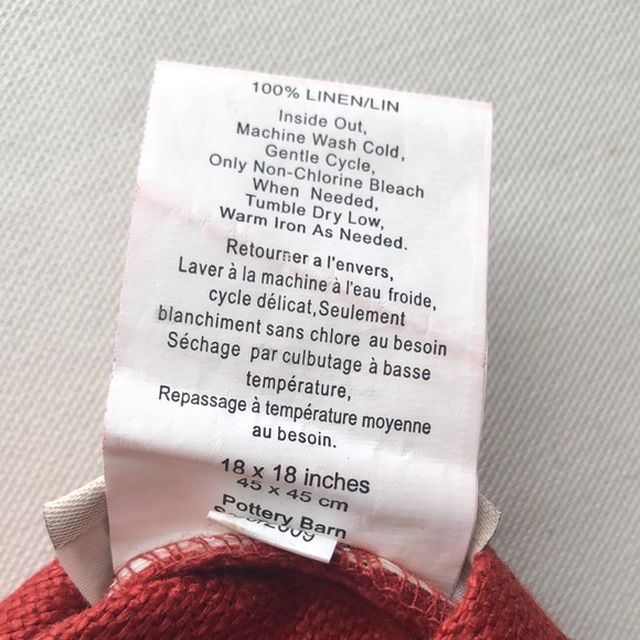 Pottery Barn Accent Pillow Cover Rust - Picture 8 of 9